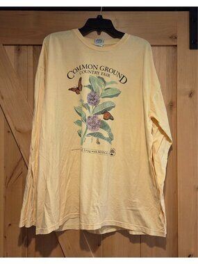 Common Ground Country Fair 2023 Size XXL Floral Butterfly Long Sleeve Tee Shirt